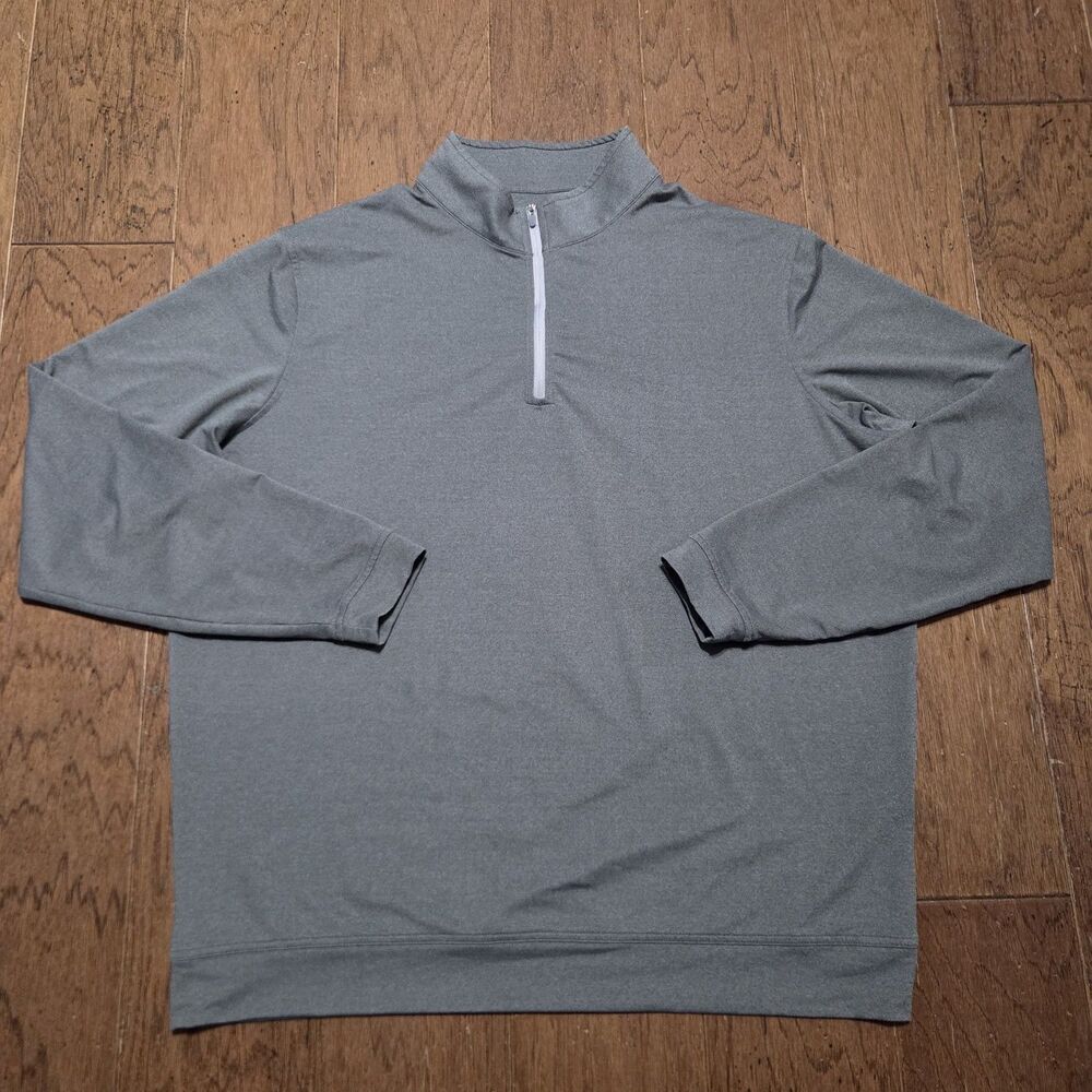 Peter Millar Pullover Mens XL Gray Perth Melange Quarter Zip Performance Stretch